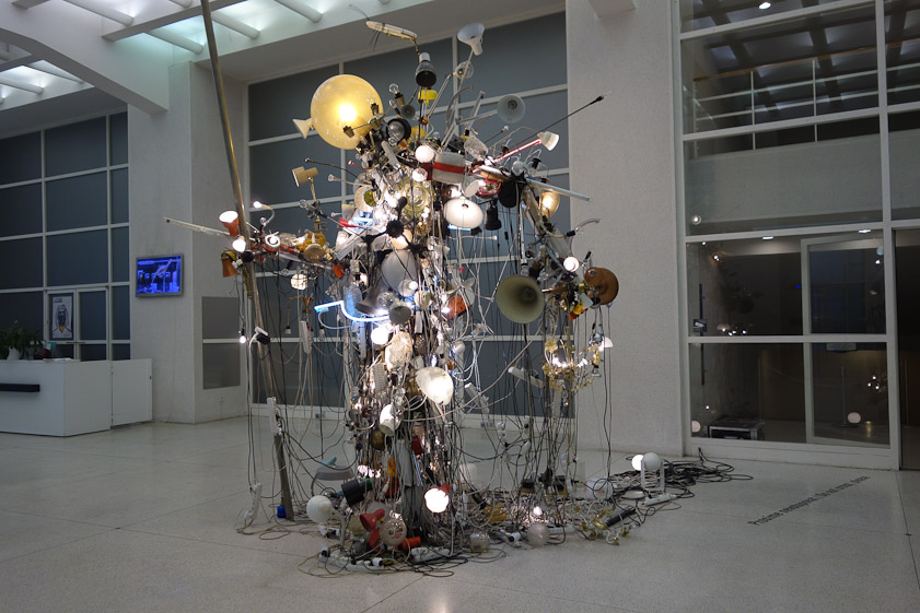 Contemporary art in the lobby of the Trade Fair Palace.