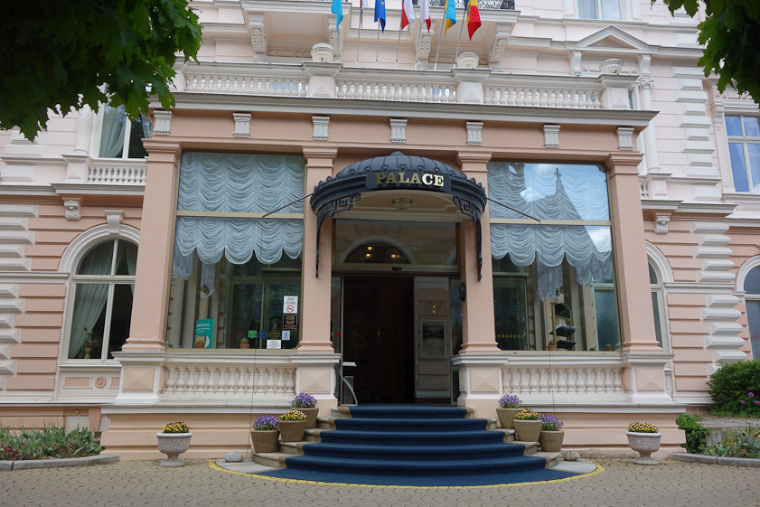 This grand Hotel Bristol Palace was at the top of the hill.