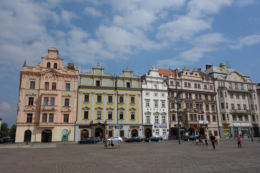 Houses on the east side of Republic Square, one block west of our hotel