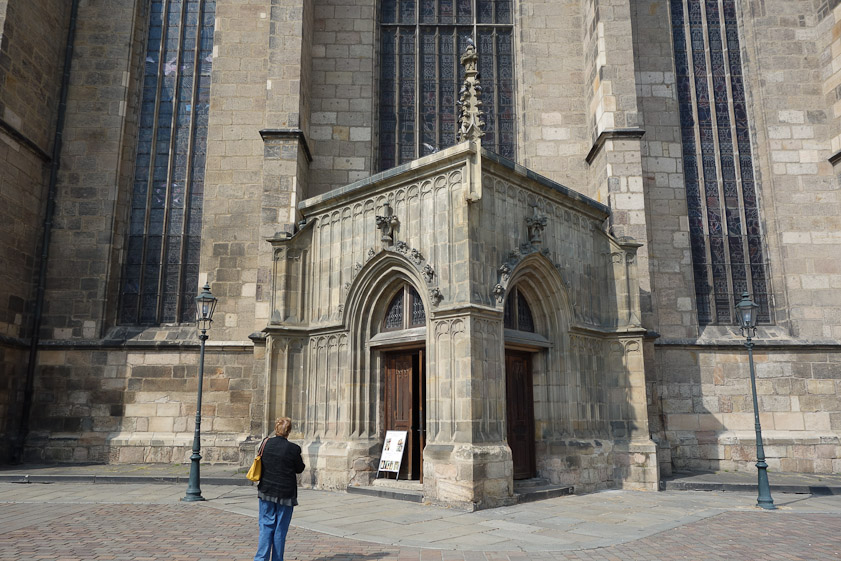 The entrance to St. Bartholomew looks like an odd addition to the south side.