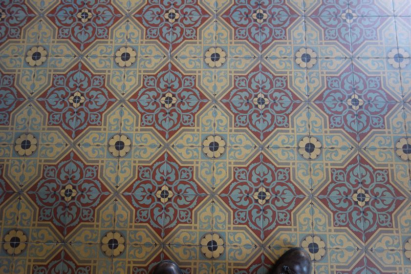 Decorative tile in the entrance.