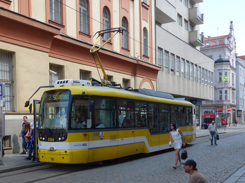 Pilsen has modern tram cars
