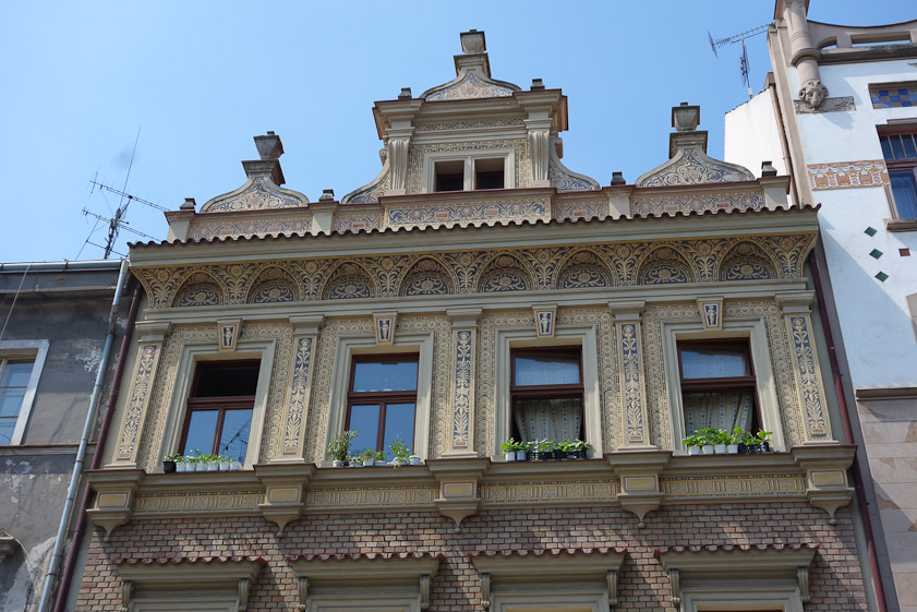Next door is a building with different style.