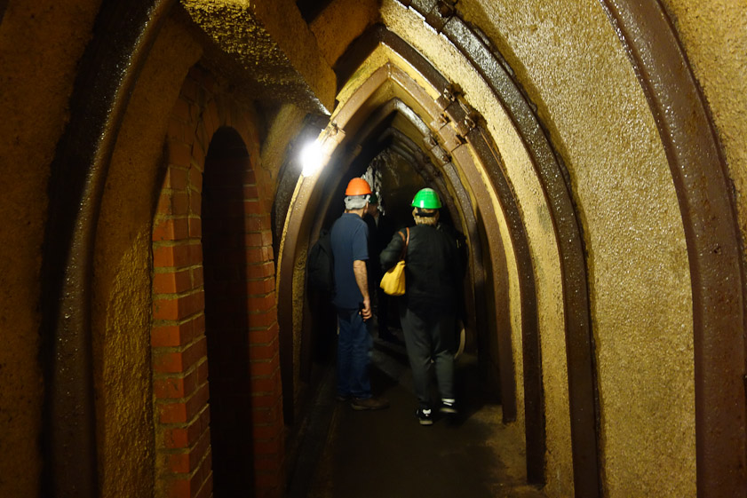 Some of the tunnels have iron reinforcing arches.
