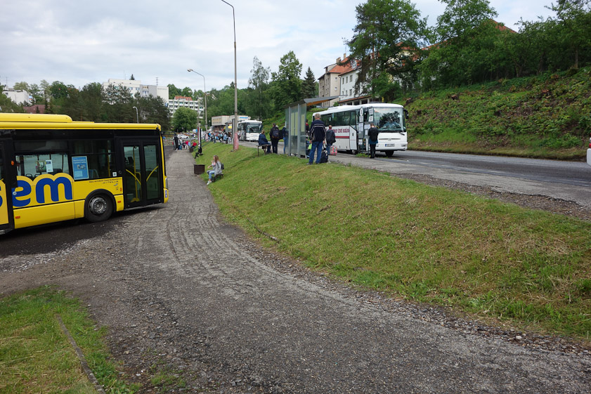 The bus station at Cesky Krumov was a mess.