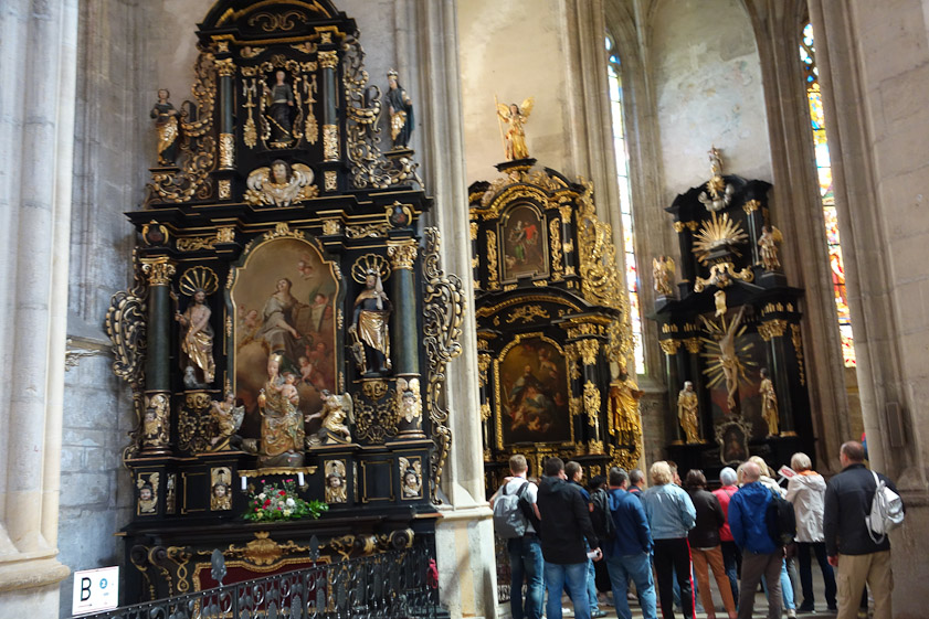 Baroque altars, the legacy of the Jesuits, in the north aisle.