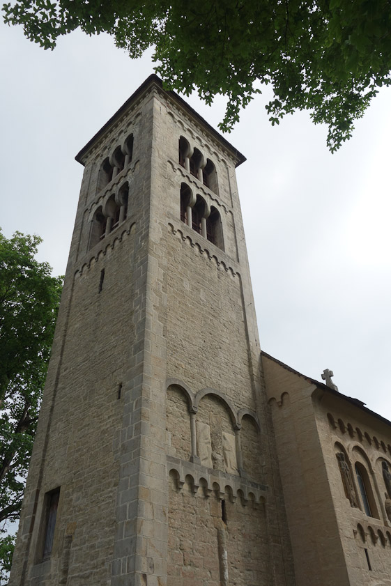 The tower, seen from the southwest, was renovated in the 19cc.
