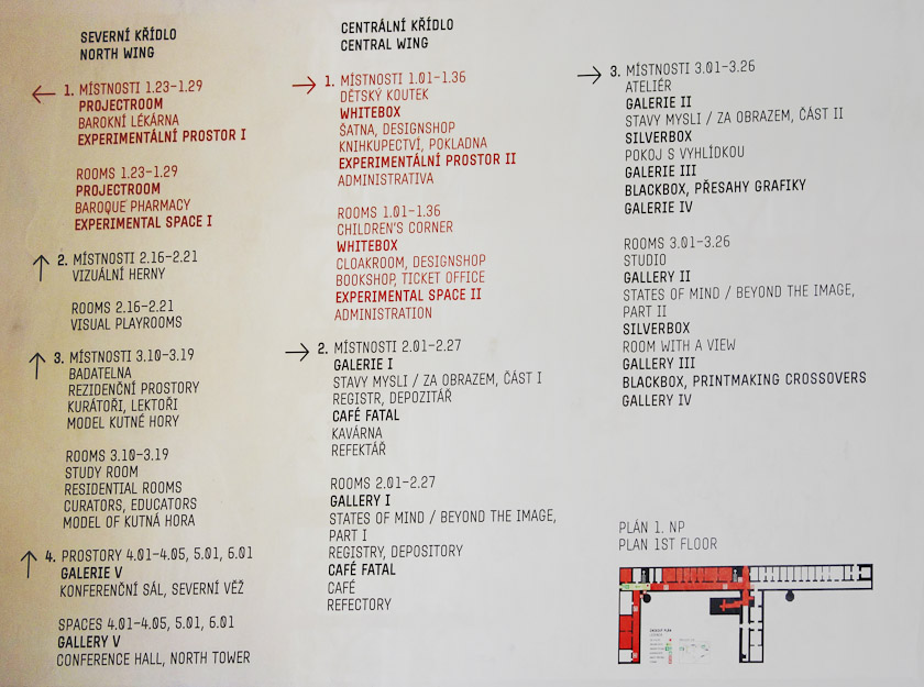 Returning by taxi to Kutna Hora, we visited the Gallery of Central Bohemia Region (GASK), a contemporary art museum housed in the former Jesuit College of 1667. It is huge, with many galleries.