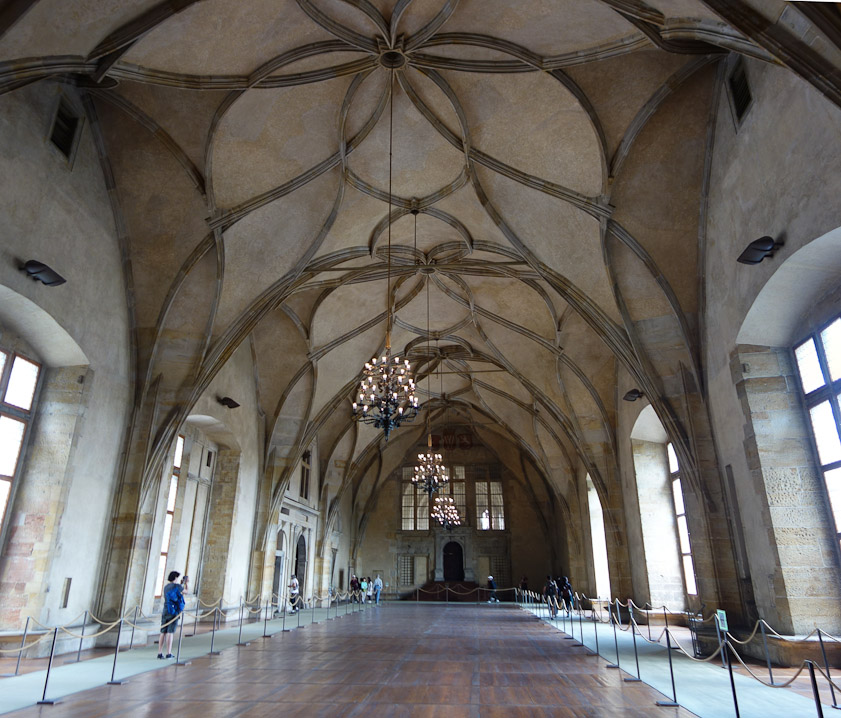 After King Vladislav Jagiello returned to Prague in 1483, he commissioned rebuilding of the palace just south of St. Vitus. Vladislav Hall lwas used for ceremonial events, even tournaments.