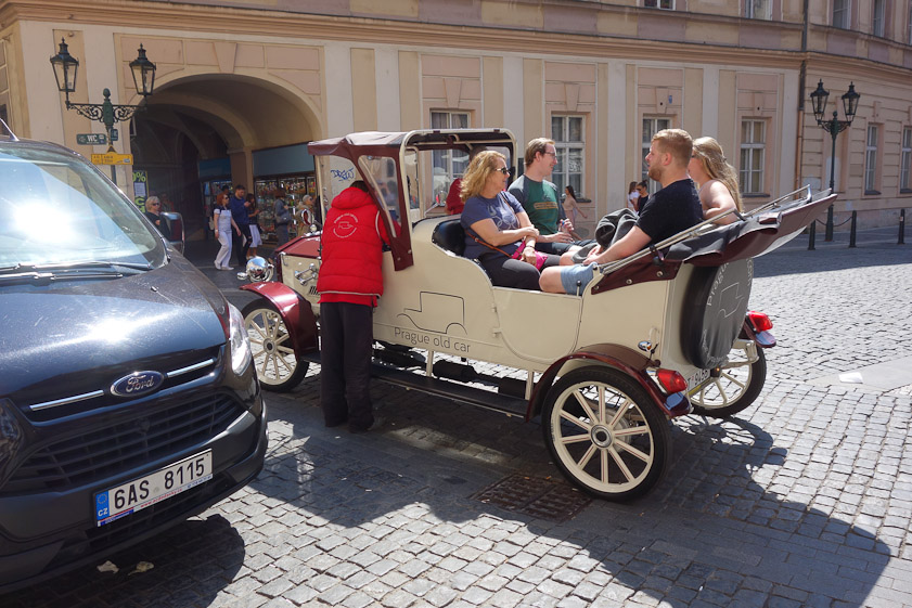 There are many picturesque electric touring cars such as this in Prague.