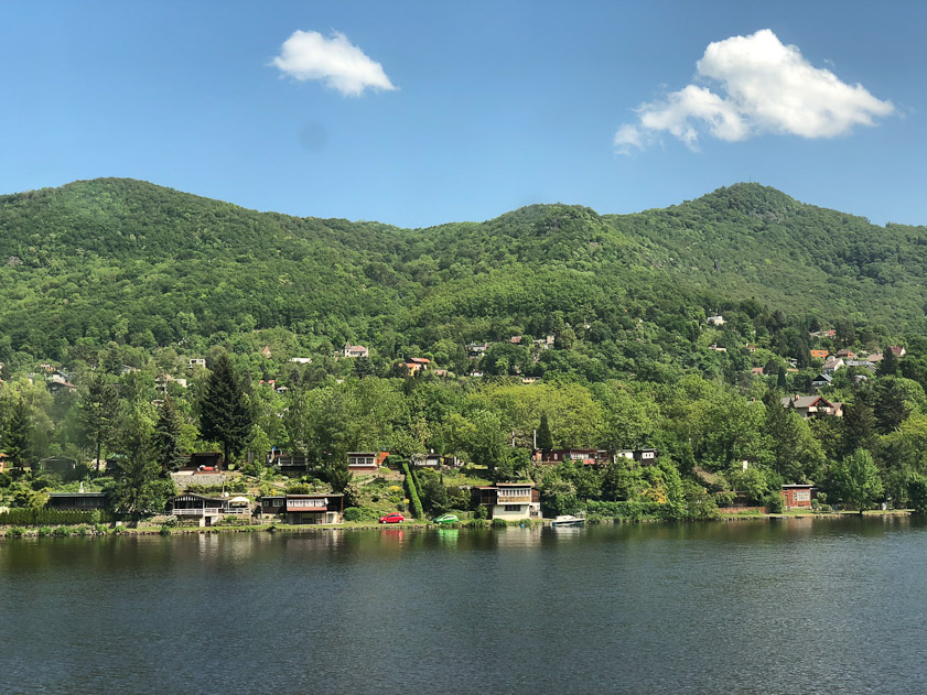 The rails ran near the Vltava (a.k.a. Moldau) which flows into the Elbe about 15 mi north of Prague, and the view was picturesque.