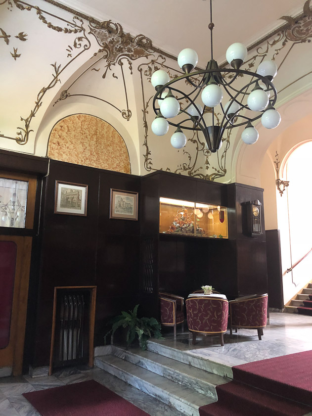 The lobby of the Hotel Slovan, where we had lunch after the Adolf Loos tours.