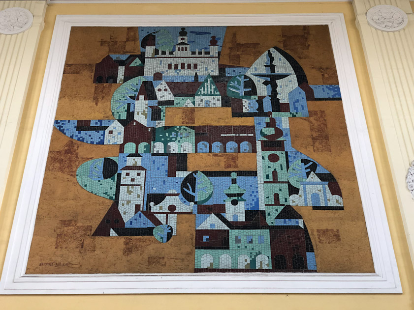 Mural in the Cerky Bukejovice train station.