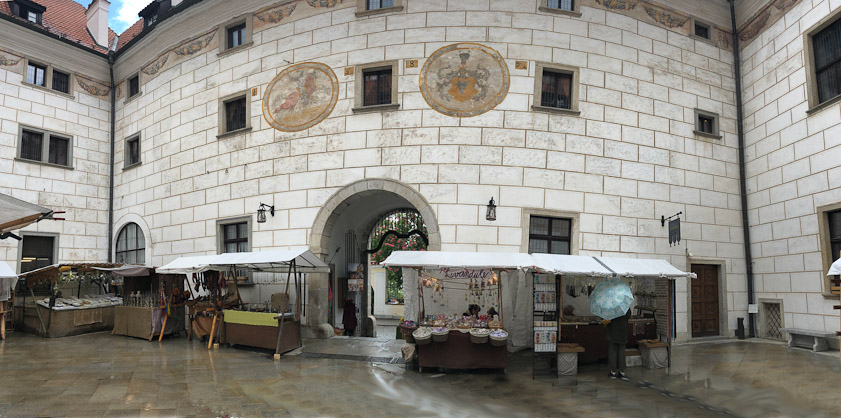 A little market of local crafts in a courtyard of Hotel Ruze.