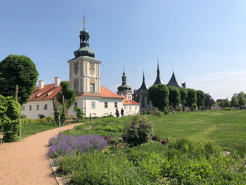 There is a fine park on the terrace on the west side of the Jesuit Collge.