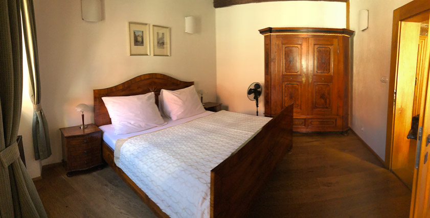 The bedroom is not so rustic.