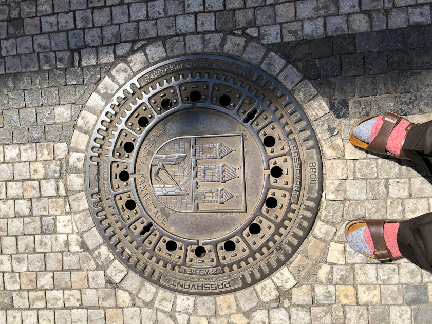 Manhole cover in Prague