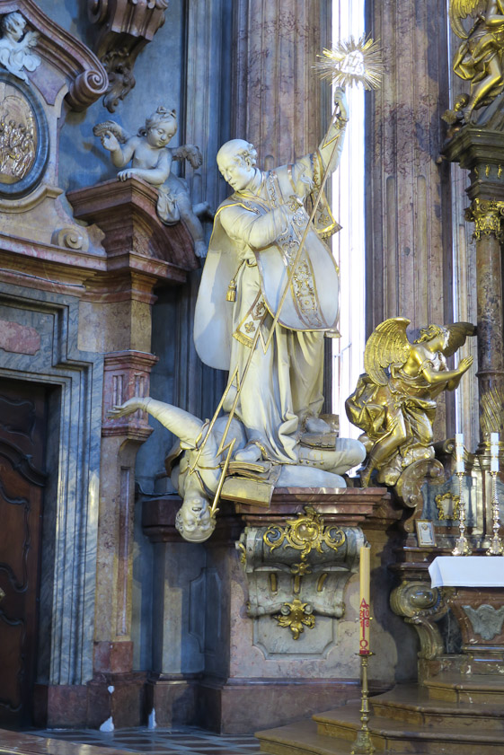 Appropriate to a Jesuit church, this is 