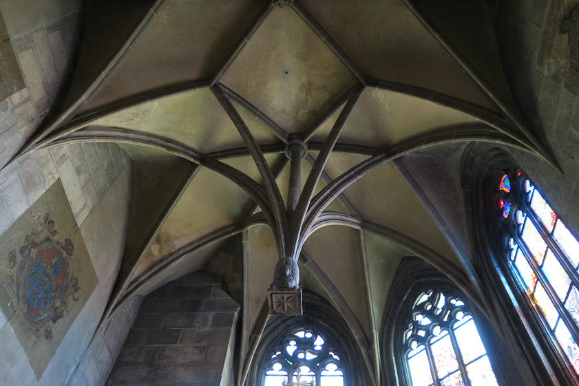 A pendant vault in the Sternberg Chapel at the southeast end.