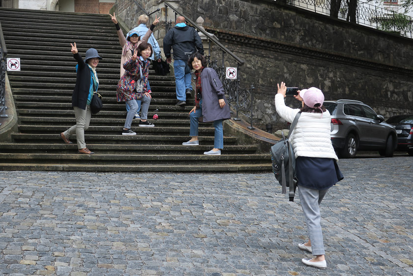 This group of Japanese tourists were having a great time taking photos of each other on the steps leading to the church of St. Vitus.