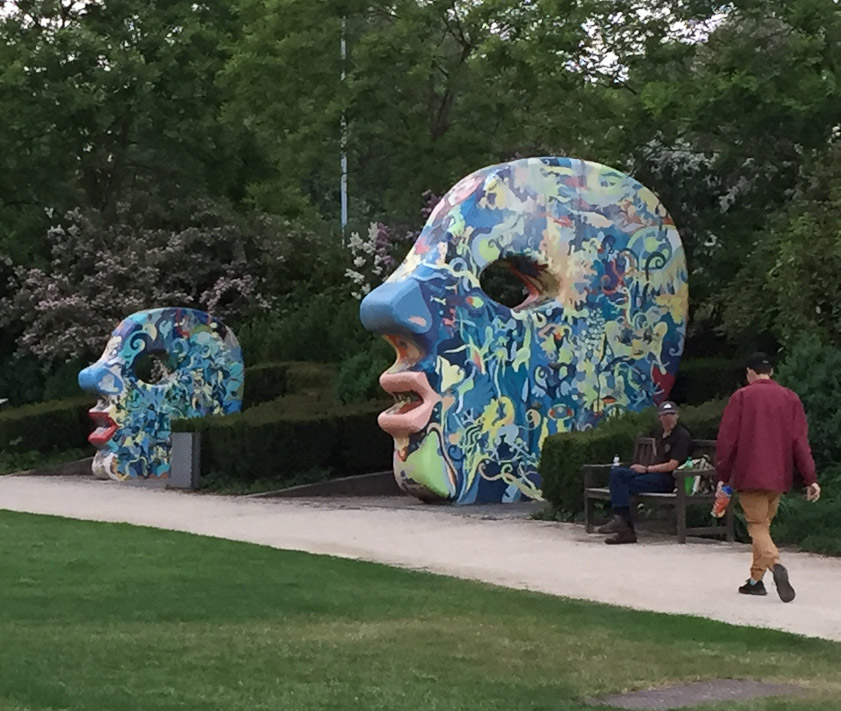 Modern sculptures in a park a couple of blocks east of Republic Square.