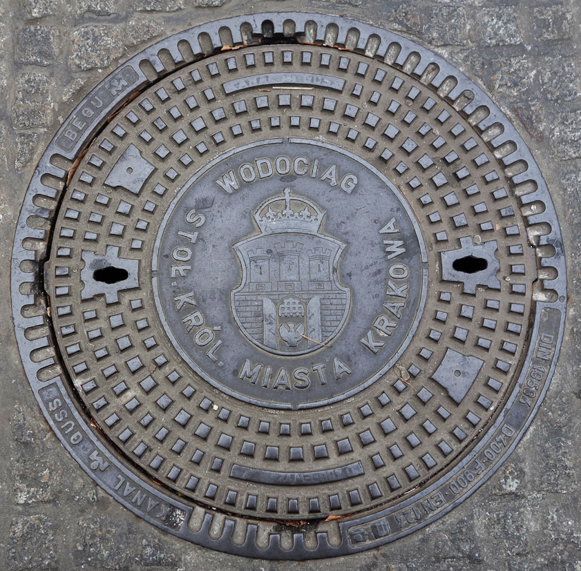 Manhole cover in Krakow. 