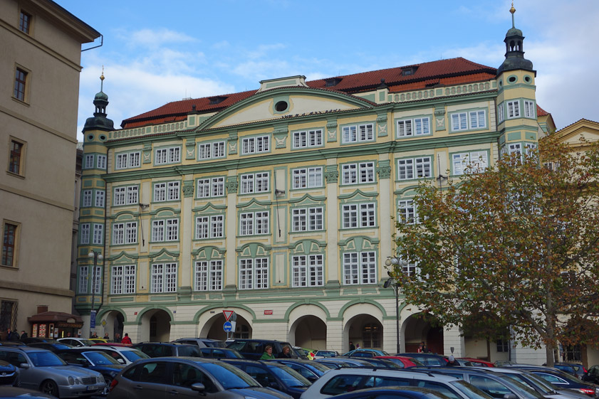A handsome building in the square near our hotel where we caught the tram.