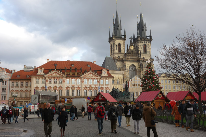 Chirstmas market in Old Town Square in Prague.
