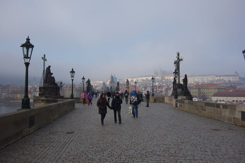 Looking back at the Castle from Charles Bridge.