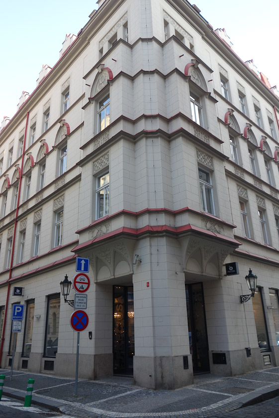 Handsome building in Josefov, the Jewish quarter in Prague