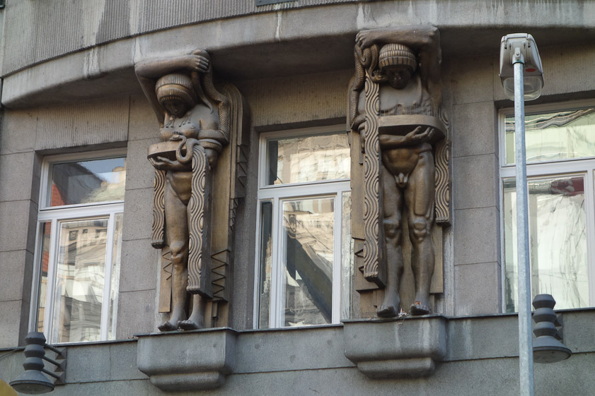 Caryatids on this building.