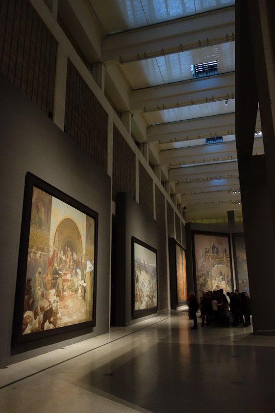 There was a temporary exhibit of a series of 20 huge paintings called 