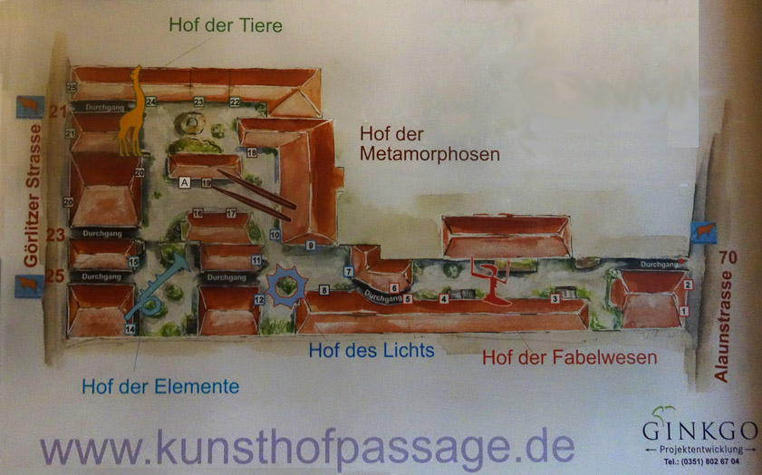 The Kunsthofpassage is a picturesque group of buildings north of our hotel in Neustadt.
