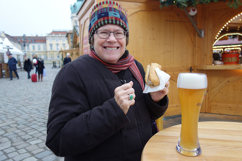 We had a wienie and a beer at the Charlottenberg Christmas market.