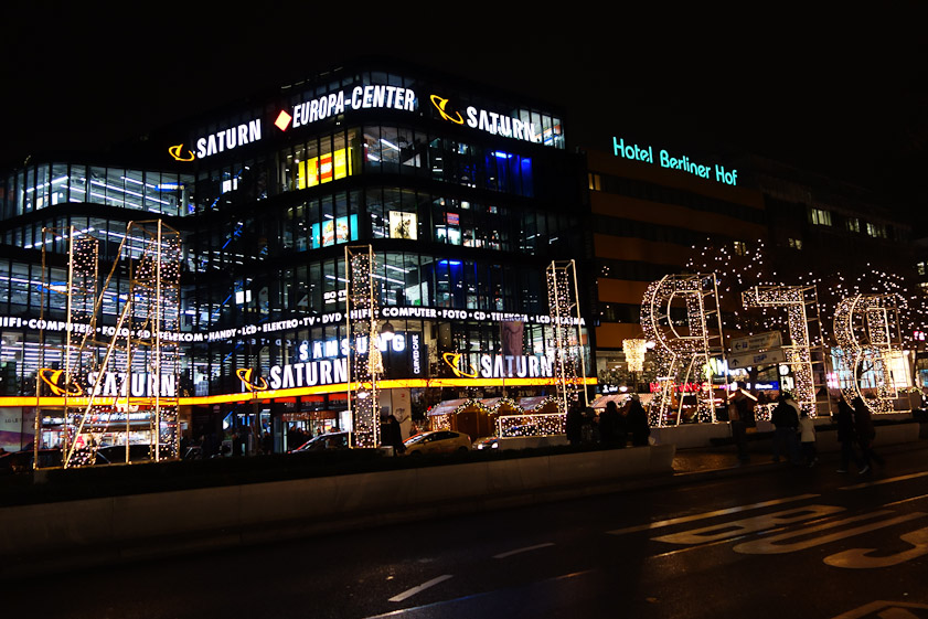The Kurfurstendamm, a block from the Kaiser Wilhelm Church.