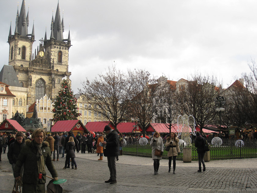 Chirstmas market in Old Town Square in Prague.