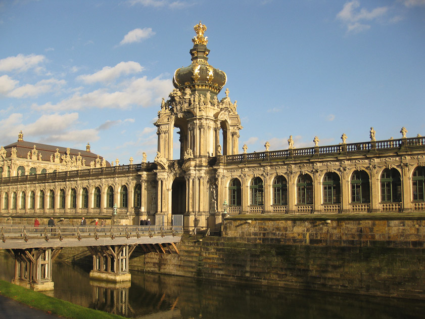 The Kronentor, in the west part of the Zwinger Palace in Dresden on one of the very few sunny days.