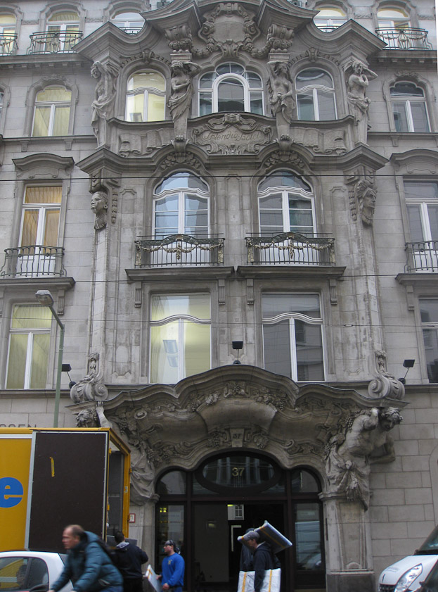 An elaborate facade on a building near Humbolt University.