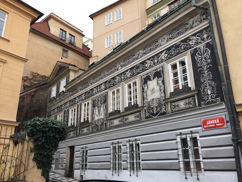 A decorated house near the German Embassy.