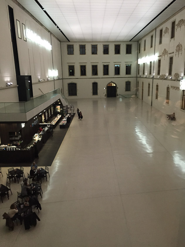 An armory was converted into an art museum in Dresden, the Albertinum. The courtyard was recently covered over, with conservaton labs on the floors above.