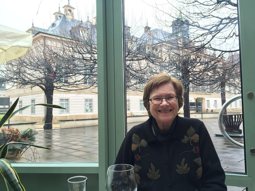 Mariana in the restaurant next to Pillnitz Palace