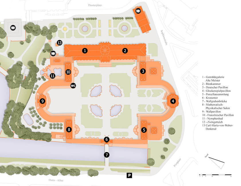 The only interior parts of the Zwinger we could see were the Gemäldegalerie and the restaurant.