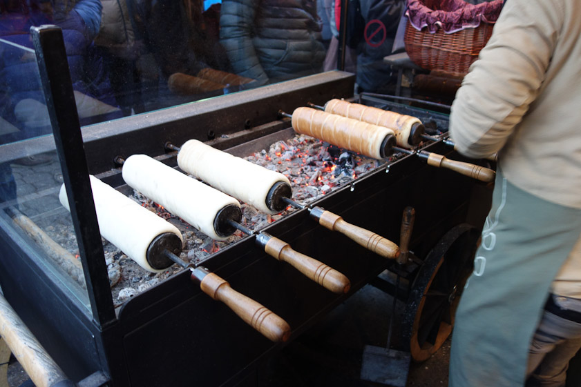 These grilled cylinder Sekler cakes are a staple of Hungarian Christmas markets.