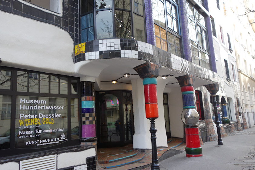 On our last day in Vienna we visited two buildings designed by Friedrich Hundertwasser. This is Kunst Haus Wien.