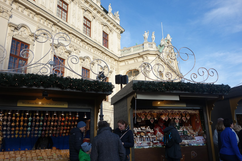 Later in the day we took two trams to the Belvedere Palace, where there was a very orderly Christmas market.