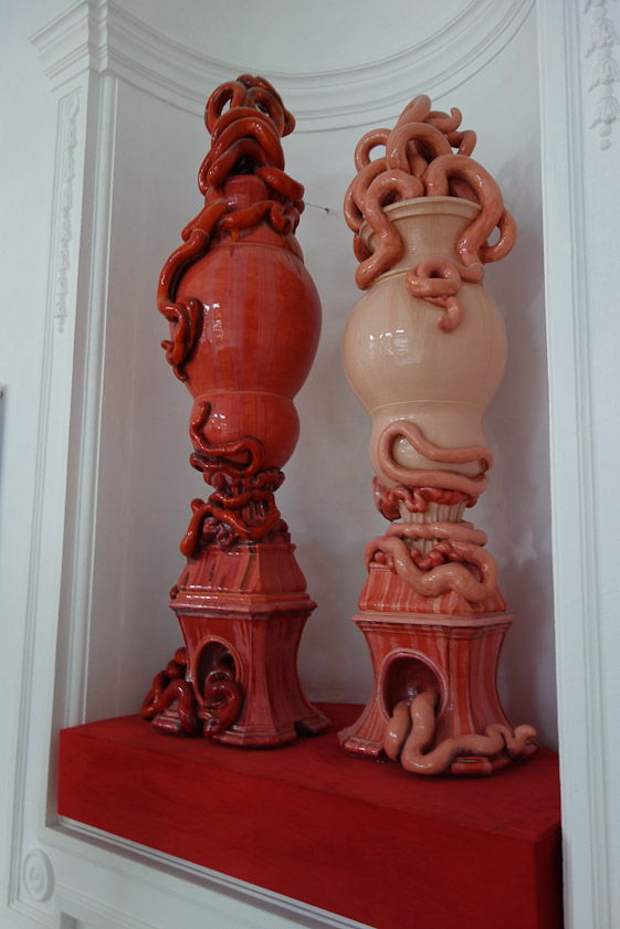 In the Upper Belevedere I was struck by these large ceramic vases with what looked like intestines.
