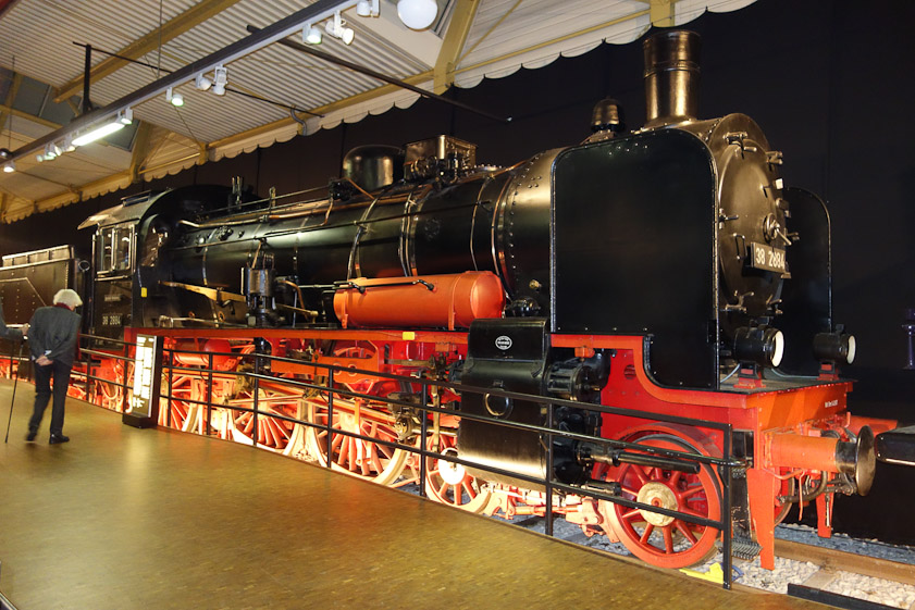 Locomotive 38 2884 was built in 1920, with a top speed of 100 km/hr. It was the P8 class of the Prussian State Railways, and about 3,700 were built.