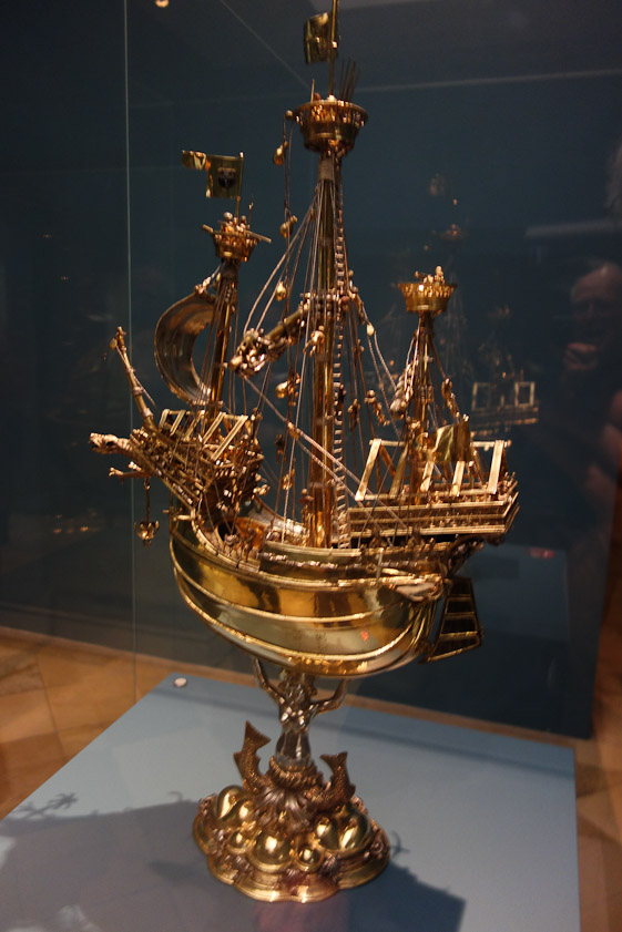 The Schlüsselfelder Ship is a table centerpiece made in Nuremberg in 1503. It is a model of a carrack, a common merchant vessel of this period. It holds more than 2 liters of drink. It was owned by the Schlüsselfelder family, which died out in 1709, and is now owned by the Schl¨sselfelder Foundation.