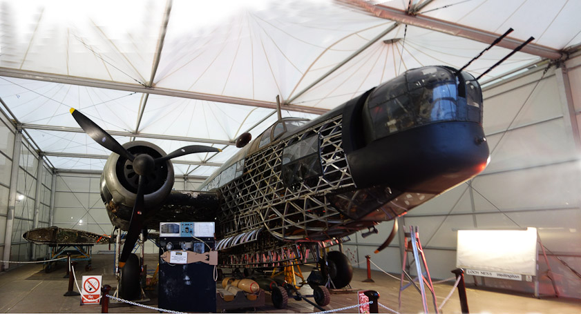 This 2-engine Vickers Wellington bomber ditched in Loch Ness on 31 December 1940 after an engine failed. The first Wellington fliight was December 1937. The Chief Designer of Vickers at the time was Rex Pierson and the Chief Structural Engineer was Barnes Wallis. This aircraft was delivered to the RAF in November 1939.
