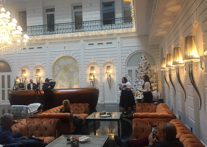 Our Budapest hotel was the Prestige, in Pest, on the east bank of the Danube. There was a concert of Christmas music in the lobby one night.